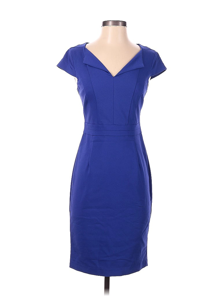 oasis Solid Blue Cocktail Dress Size 6 - photo 1