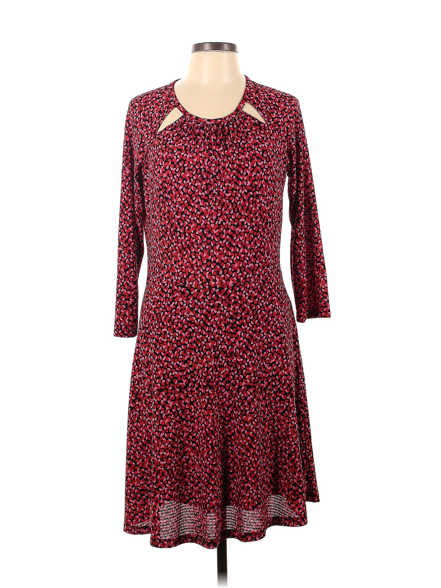 Michael Michael Kors Multi Color Burgundy Casual Dress Size L 70 Off