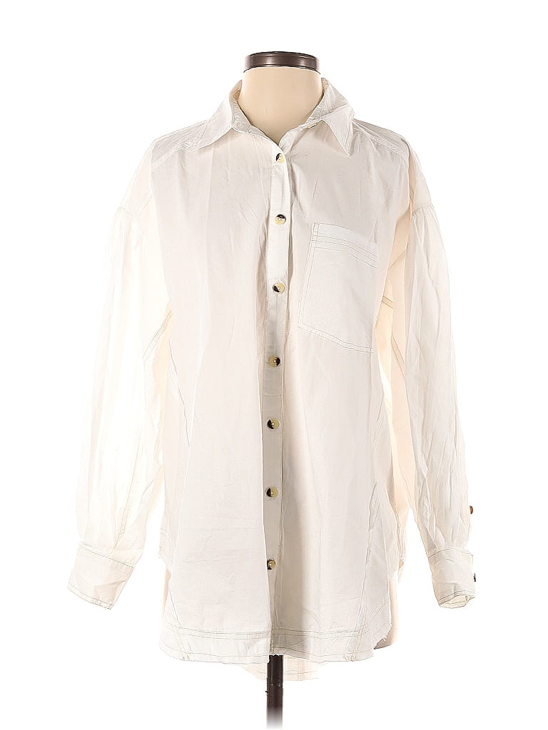 We the Free 100% Cotton Solid White Ivory Long Sleeve Button-Down Shirt Size S - 67% off | ThredUp