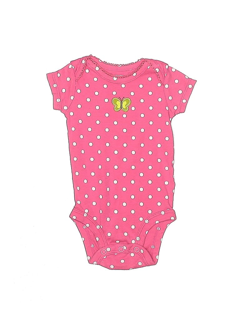 CARTER'S Pre-owned Babies' Short Sleeve Onesie In Pink