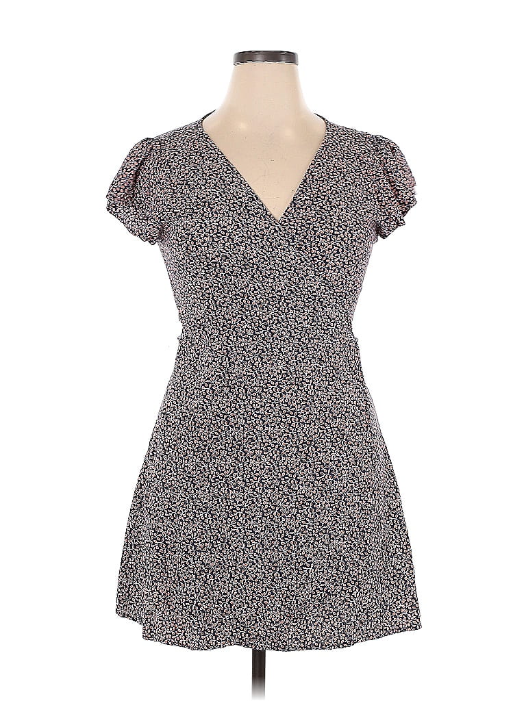 Aerie 100% Viscose Floral Motif Hearts Gray Casual Dress Size XL - photo 1