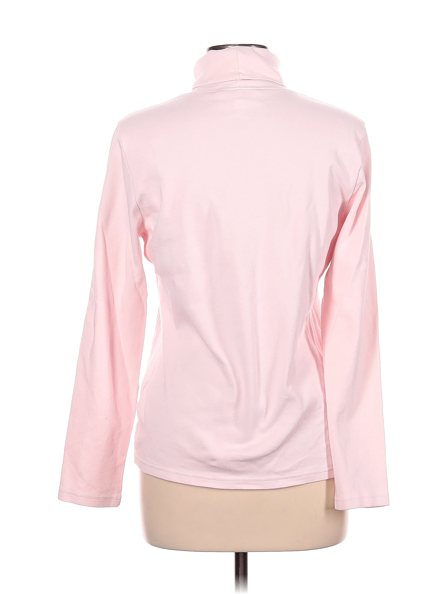 Karen Scott 100% Cotton Pink Long Sleeve Turtleneck Size L - 62