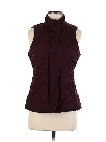 Magellan Outdoors 100% Polyester Solid Brown Burgundy Vest Size M - 48% off
