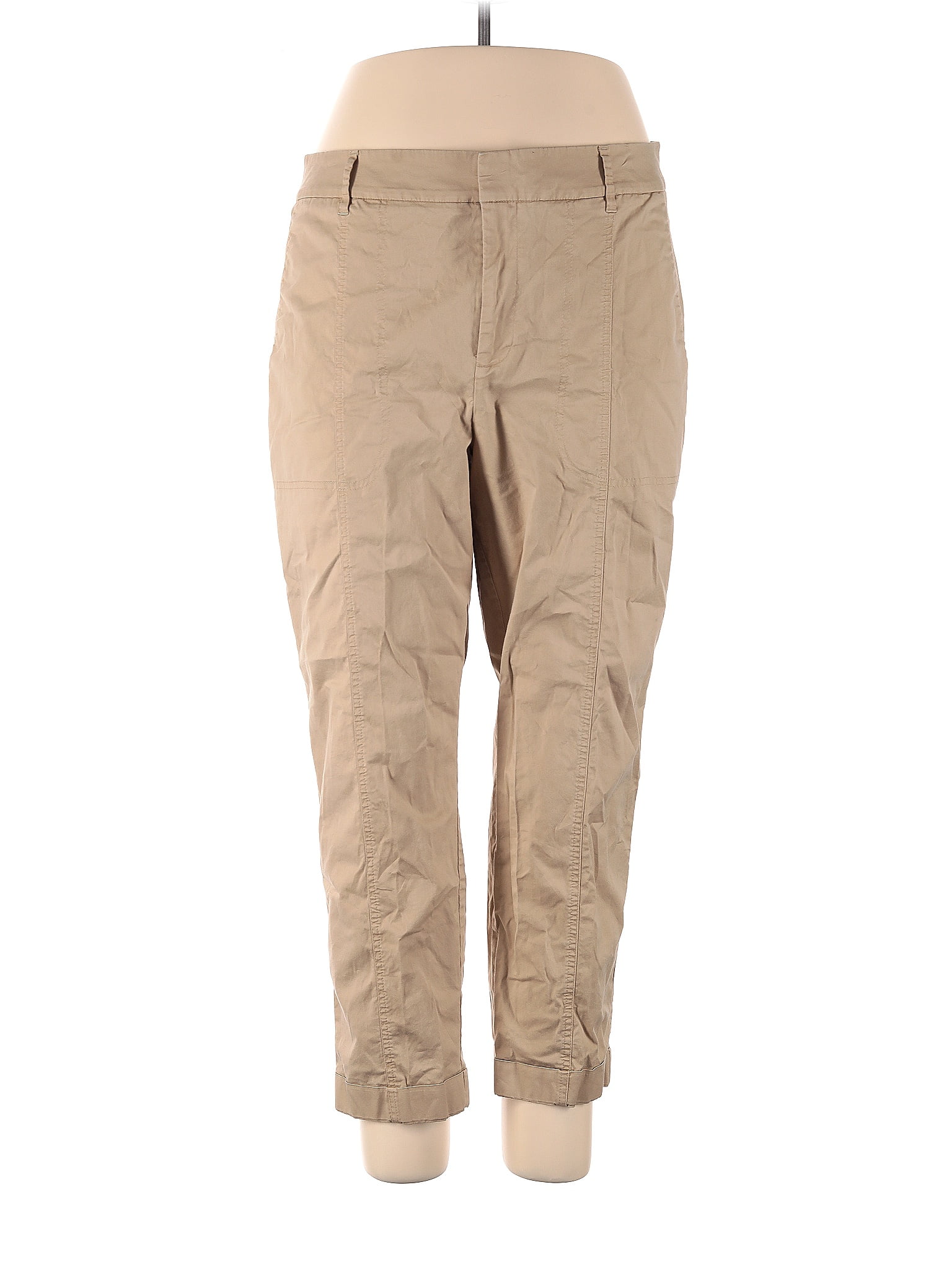 Chico's Solid Tan Khakis Size XL (3.5) - 78% off | ThredUp