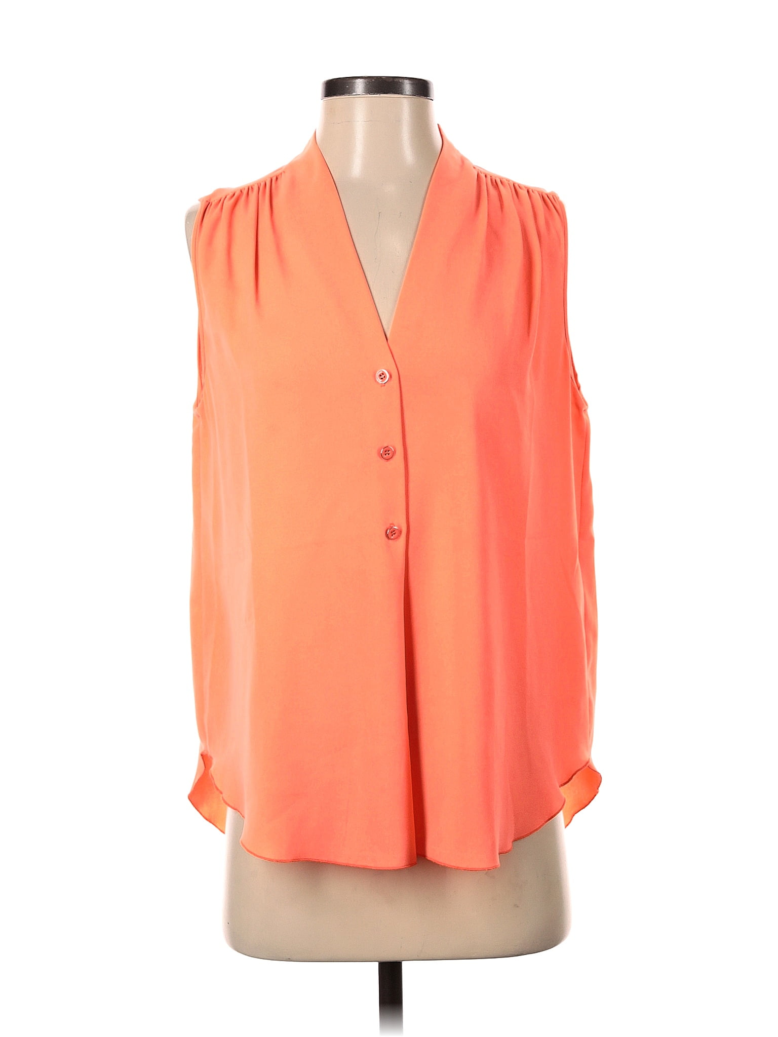 Antonio Melani 100 Polyester Orange Short Sleeve Blouse Size S 70