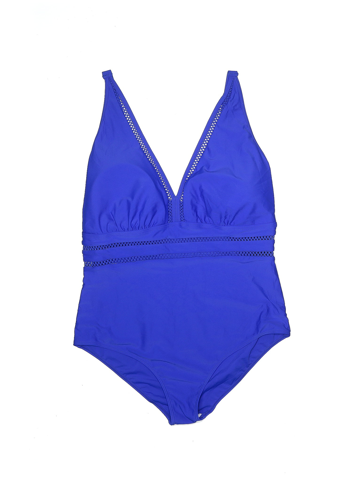 Assorted Brands Solid Graphic Color Block Blue One Piece Swimsuit Size 18 Plus 36 Off Thredup 3896