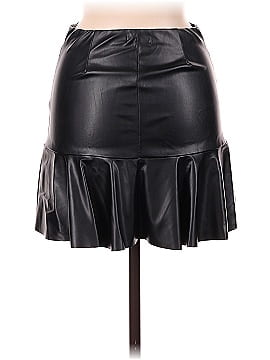 Blush Faux Leather Skirt (view 2)