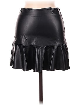 Blush Faux Leather Skirt (view 1)