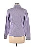 New York & Company Jacquard Damask Brocade Silver Long Sleeve Button-Down Shirt Size M - photo 2