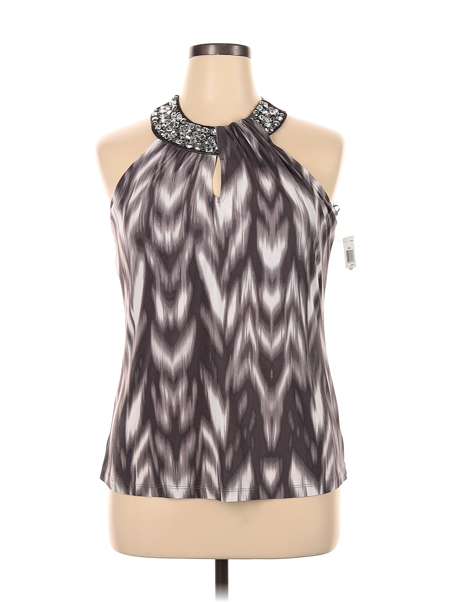 INC International Concepts Chevron-herringbone Chevron Multi Color Gray  Sleeveless Top Size XL - 70% off