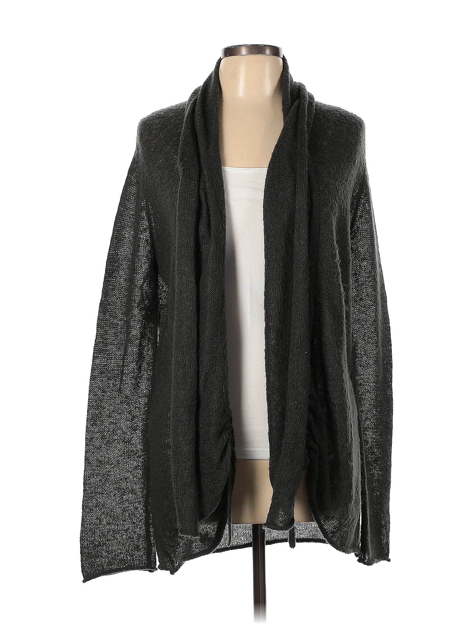 Isda & Co Color Block Solid Black Gray Cardigan Size L - 81% off