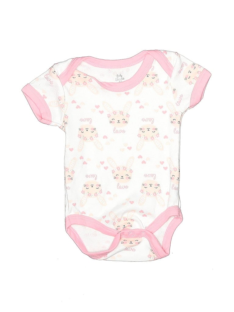 Pre-owned Assorted Brands Babies' Short Sleeve Onesie In White