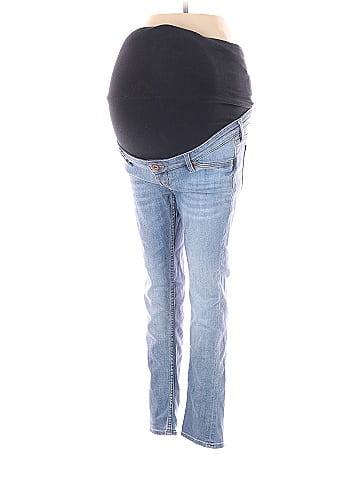 H&M Mama Solid Blue Jeans Size 8 (Maternity) - 37% off
