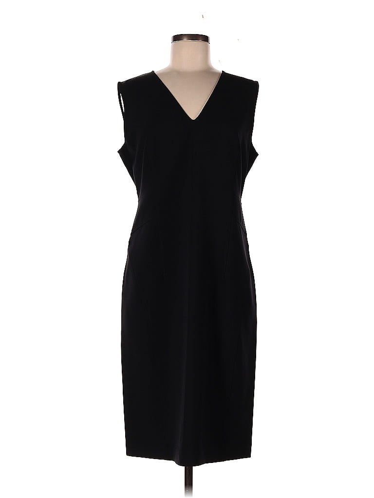 Donna Karan New York Solid Black Casual Dress Size 10 - photo 1
