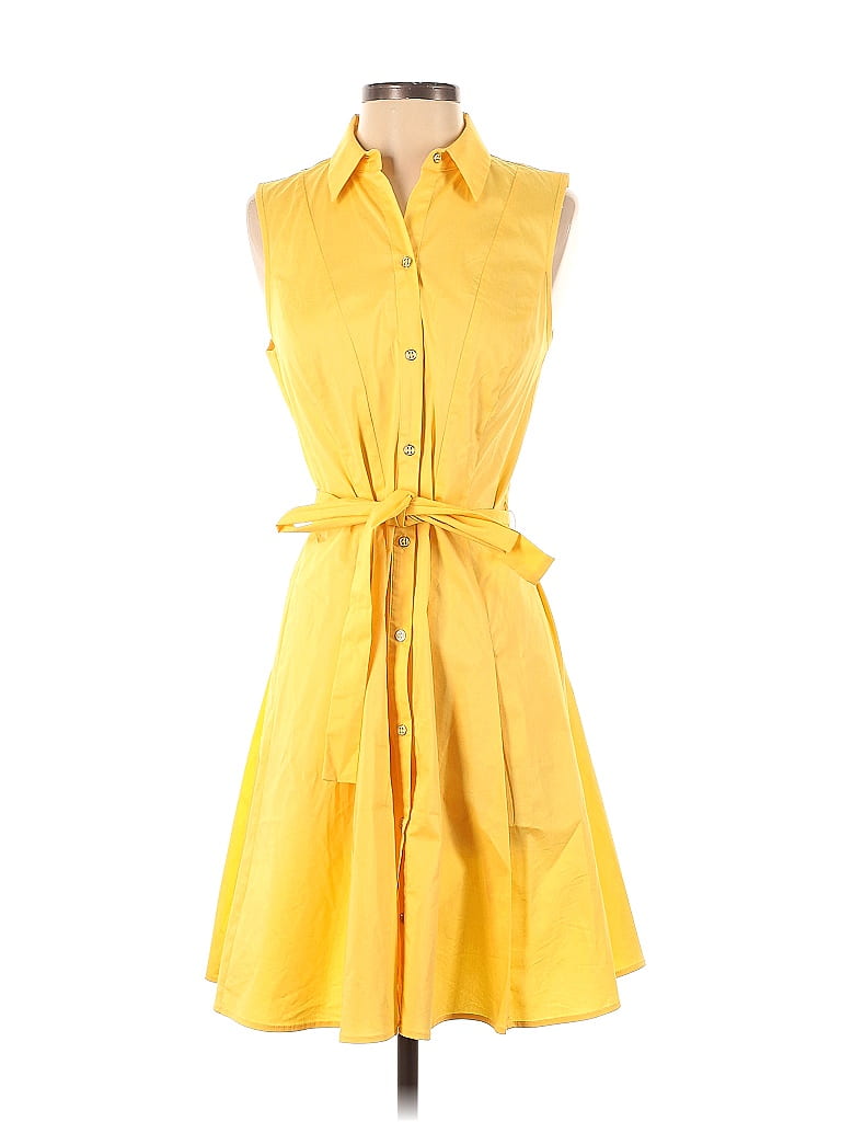 New York & Company Yellow Casual Dress Size S - photo 1
