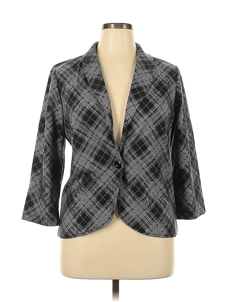 Maurices Plaid Argyle Checkered-gingham Gray Blazer Size XL - photo 1
