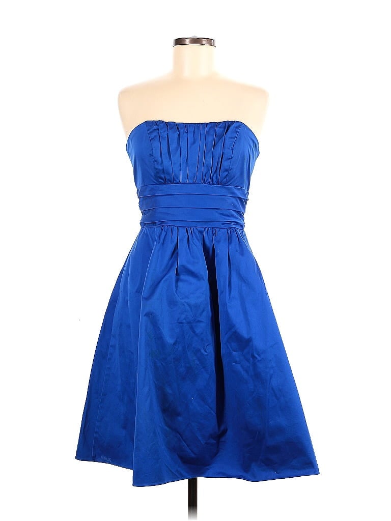 David's Bridal 100% Cotton Blue Cocktail Dress Size 8 - photo 1