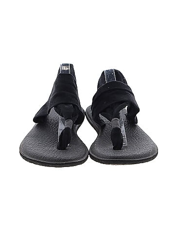 Sanuk Solid Black Sandals Size 10 - 54% off