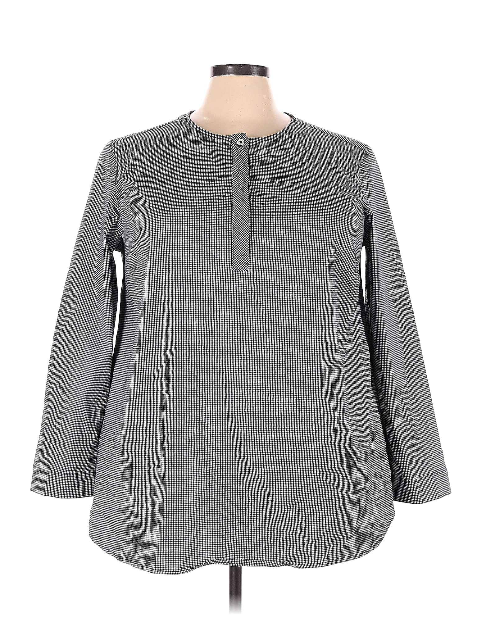 J.Jill Gray Long Sleeve Blouse Size 3X (Plus) - 70% off | ThredUp