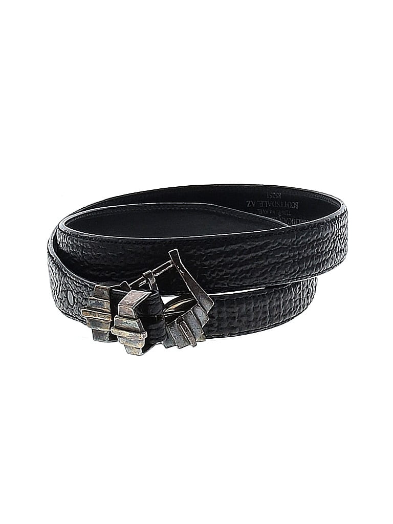 American Leather Co 100% Leather Black Leather Belt 35 Waist - photo 1