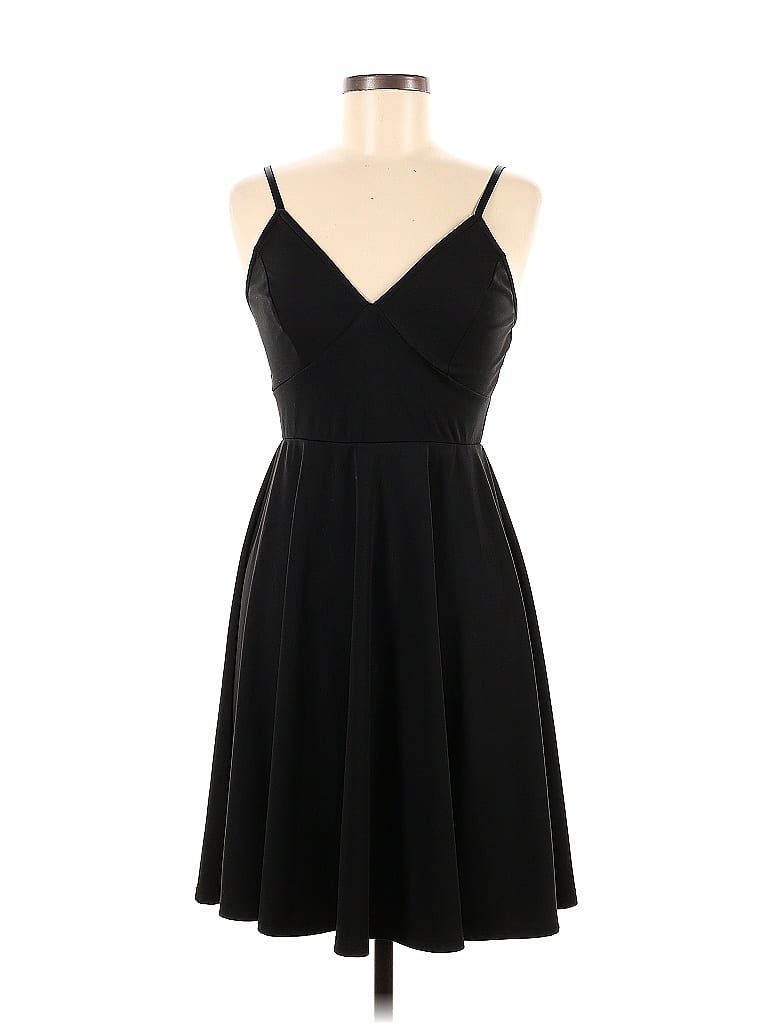 Meaneor Solid Black Casual Dress Size M - photo 1