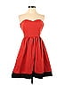 Thread Social 100% Cotton Solid Hearts Color Block Red Cocktail Dress Size 0 - photo 1