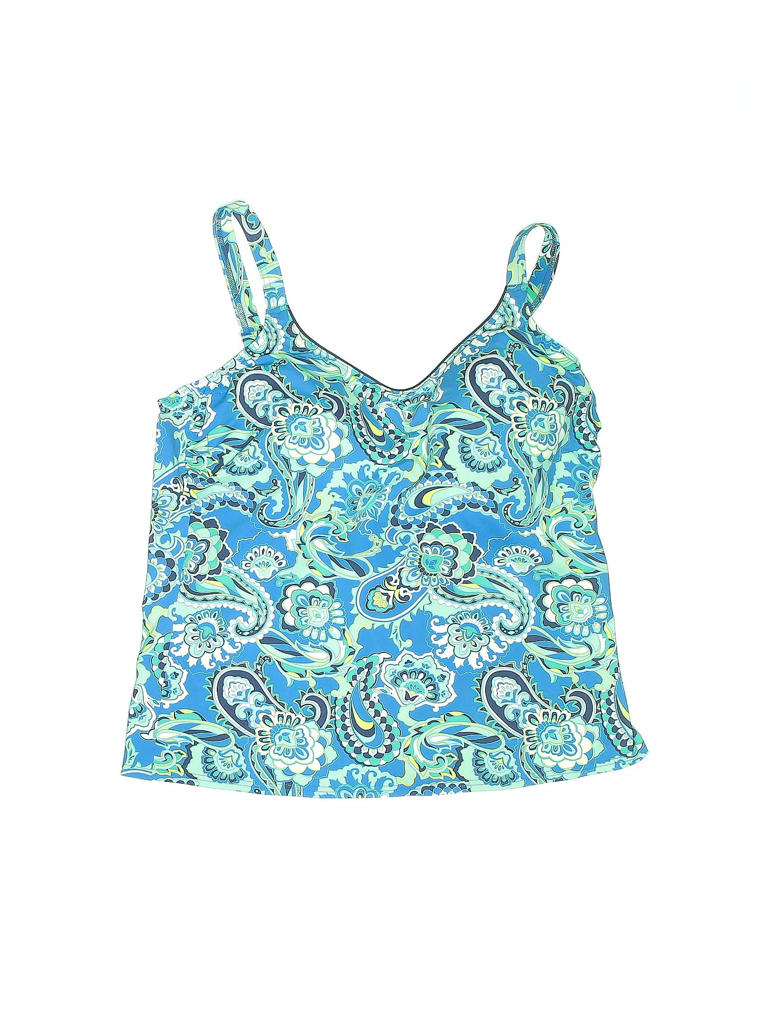 Lands' End Paisley Multi Color Blue Swimsuit Top Size 14 - 59% off ...