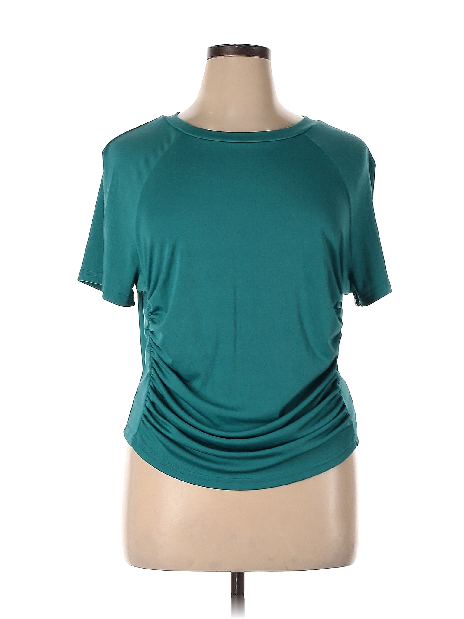 Cider Solid Teal Short Sleeve Top Size 2x Plus 52 Off Thredup