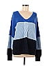 Style&Co Color Block Blue Pullover Sweater Size L - photo 1