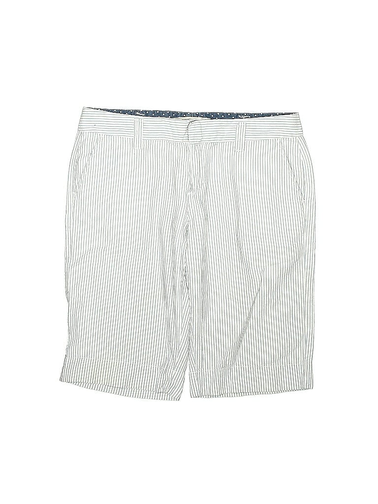 Roxy 100% Cotton Stripes Chevron-herringbone White Shorts Size 9 - photo 1