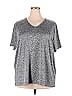 Assorted Brands Marled Gray Short Sleeve T-Shirt Size 3X (Plus) - photo 1