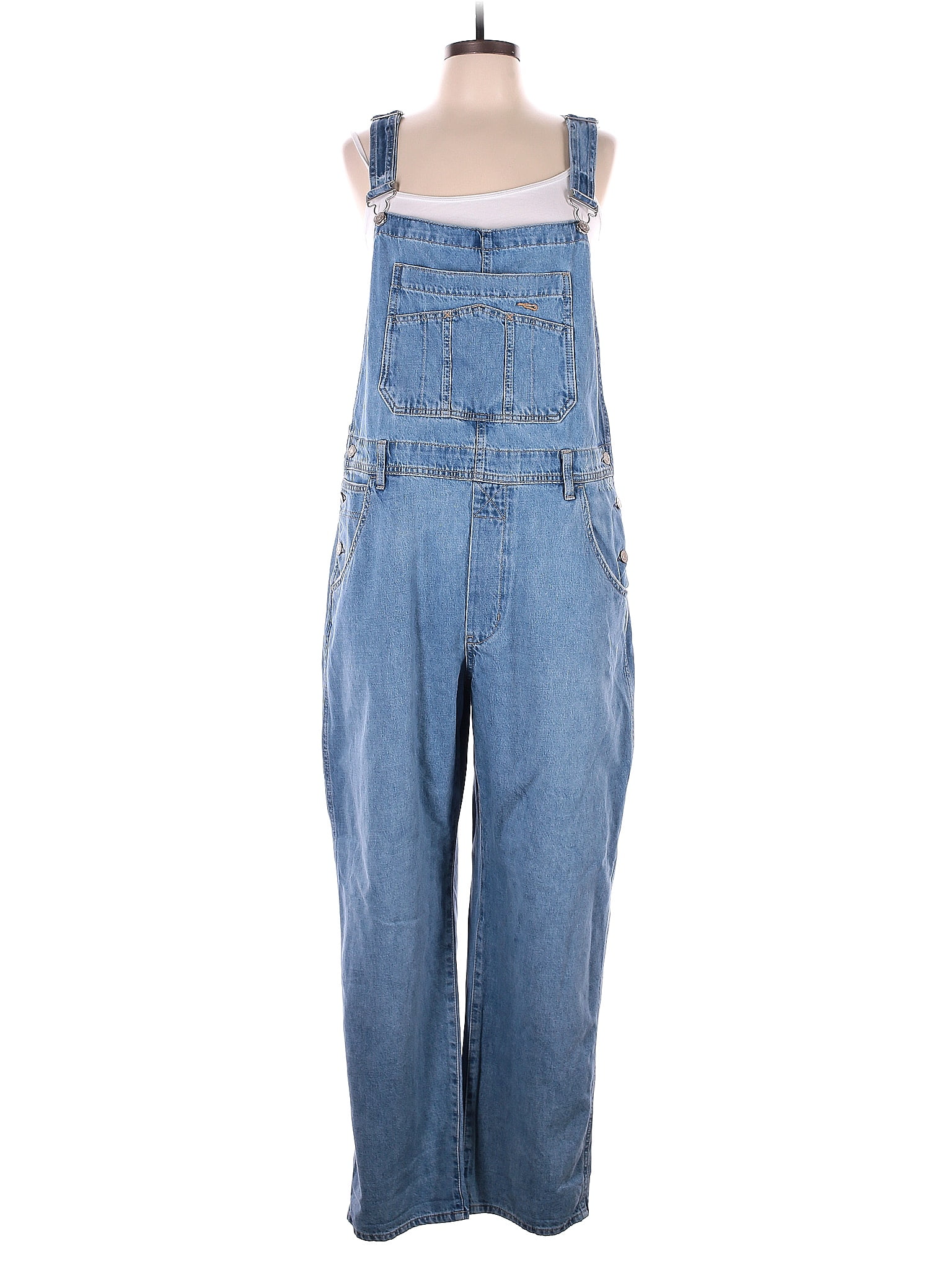 Gap 100 Cotton Solid Blue Overalls Size L 52 off ThredUp
