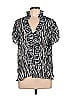 Bethany 100% Polyester Animal Print Silver Short Sleeve Blouse Size 12 - photo 1