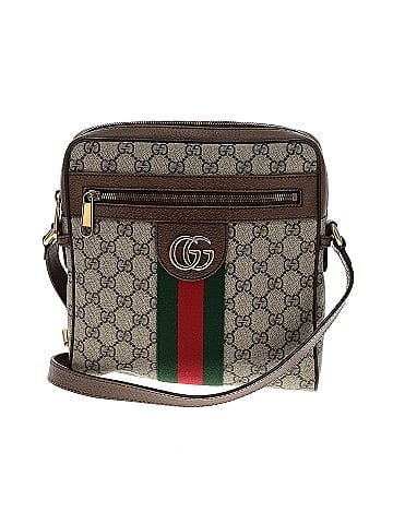 Gucci Color Block Brown Gray GG Supreme Ophidia Crossbody Bag One Size -  35% off