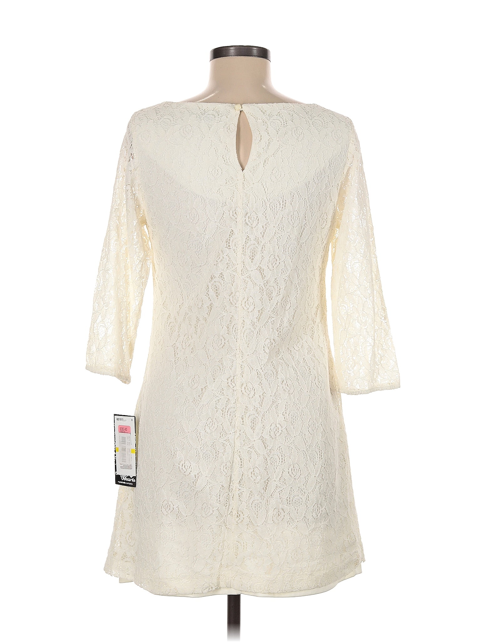 Sequin Hearts Solid Ivory Casual Dress Size M - 57% off