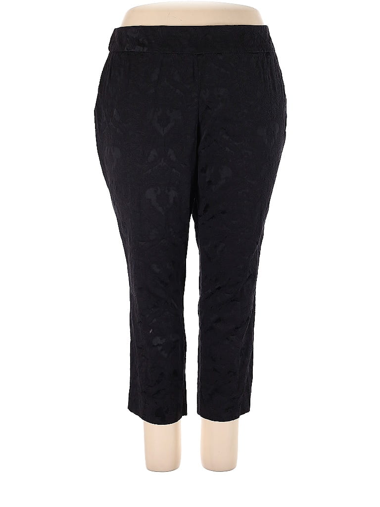 Investments Jacquard Damask Brocade Black Casual Pants Size 20 (Plus) - photo 1
