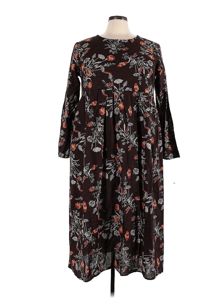 Emery Rose 100% Polyester Floral Motif Black Casual Dress Size 4X (Plus) - photo 1