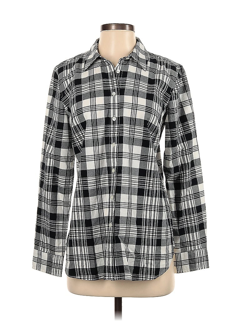 Pre-owned Talbots Long Sleeve Button Down Shirt In Black