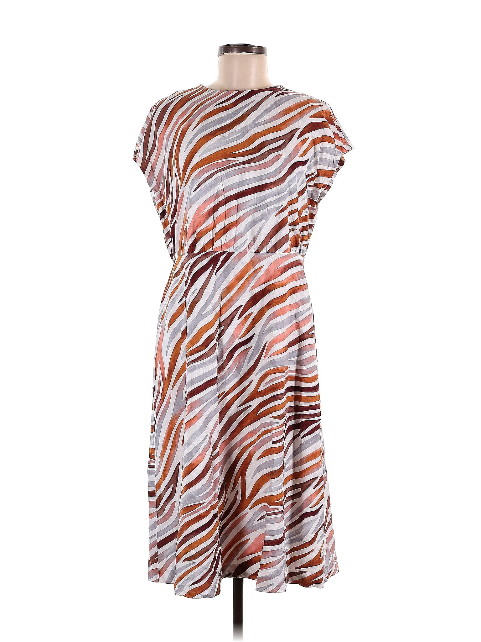 Robe D'été Anne Taylor Taille 8 - Imprimé Floral Funky Rouge - Bretelles Fines - Occasion Très Bon état
