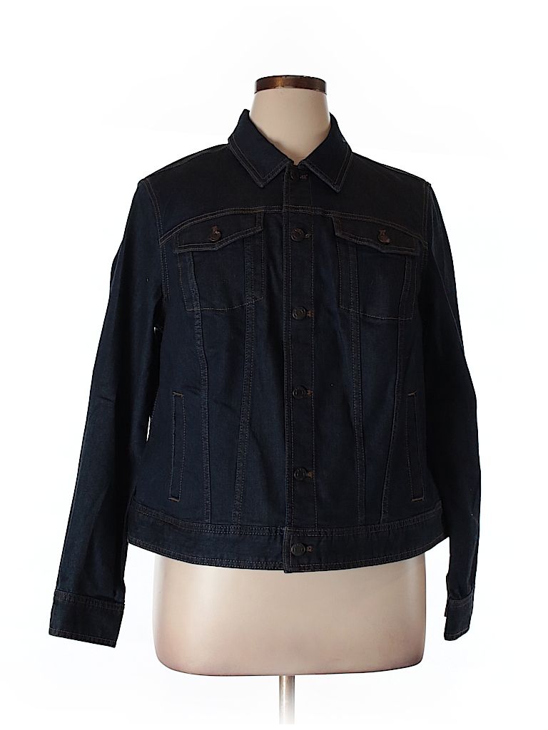 Talbots Solid Dark Blue Denim Jacket Size 1X (Plus) - 74% off | thredUP