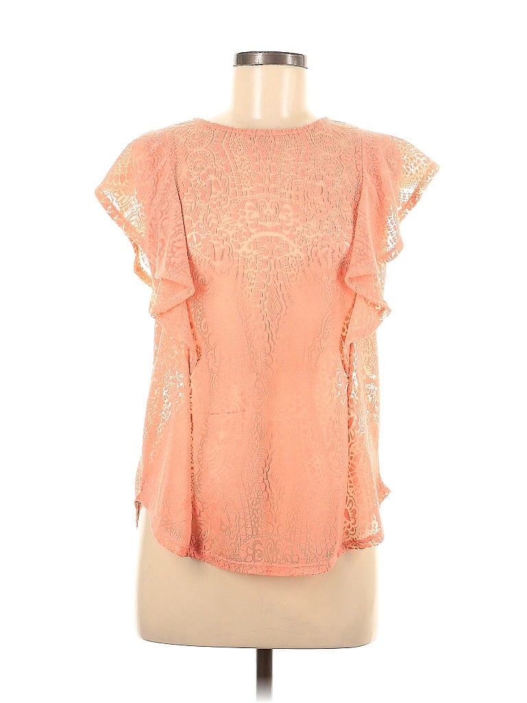 Pre-owned Apt. 9 Short Sleeve Blouse In Orange