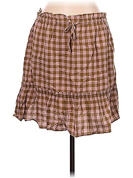 Madewell Pull-On Ruffle Tiered Mini Skirt in Gingham Seersucker (view 1)