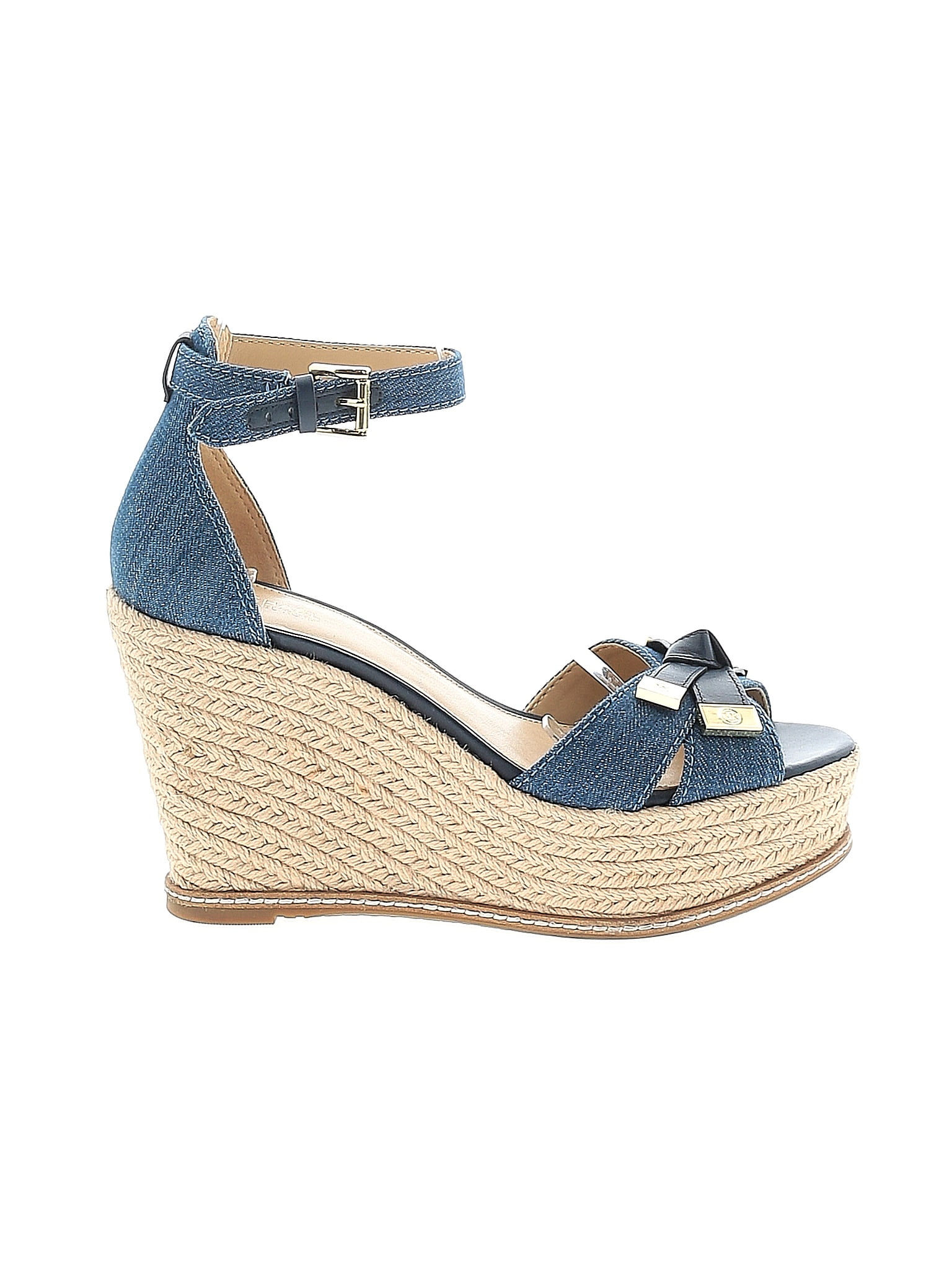 michael kors blue wedges