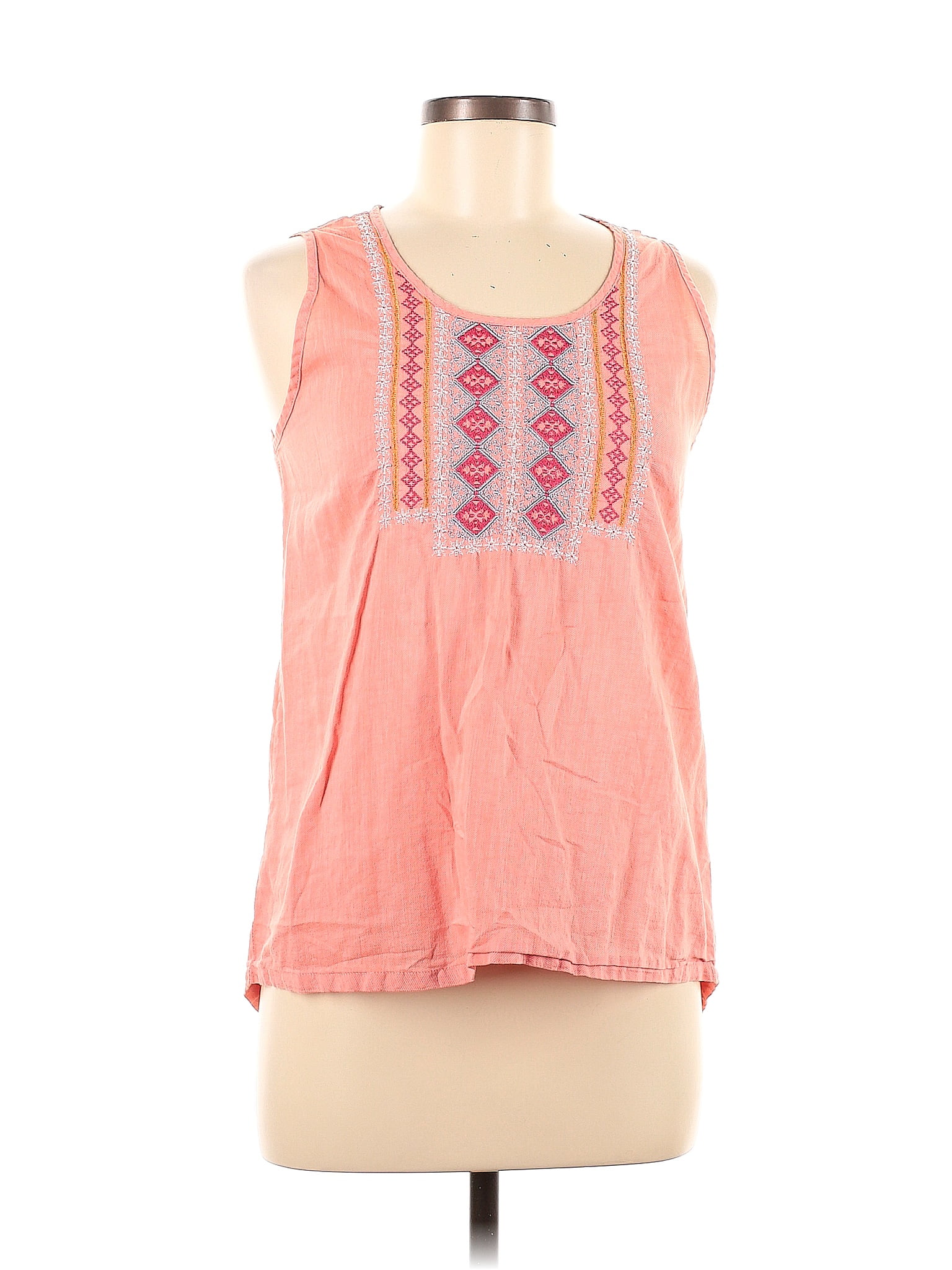 Assorted Brands 100 Cotton Pink Sleeveless Blouse Size M 52 Off