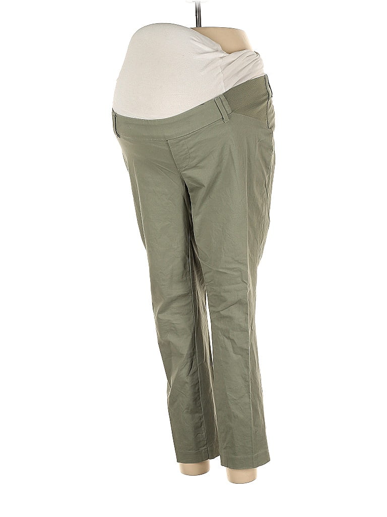Old Navy Maternity Solid Green Khakis Size 10 (Maternity) 45 off ThredUp