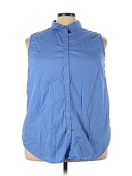 Woman Within Sleeveless Button-Down Shirt (view 1)