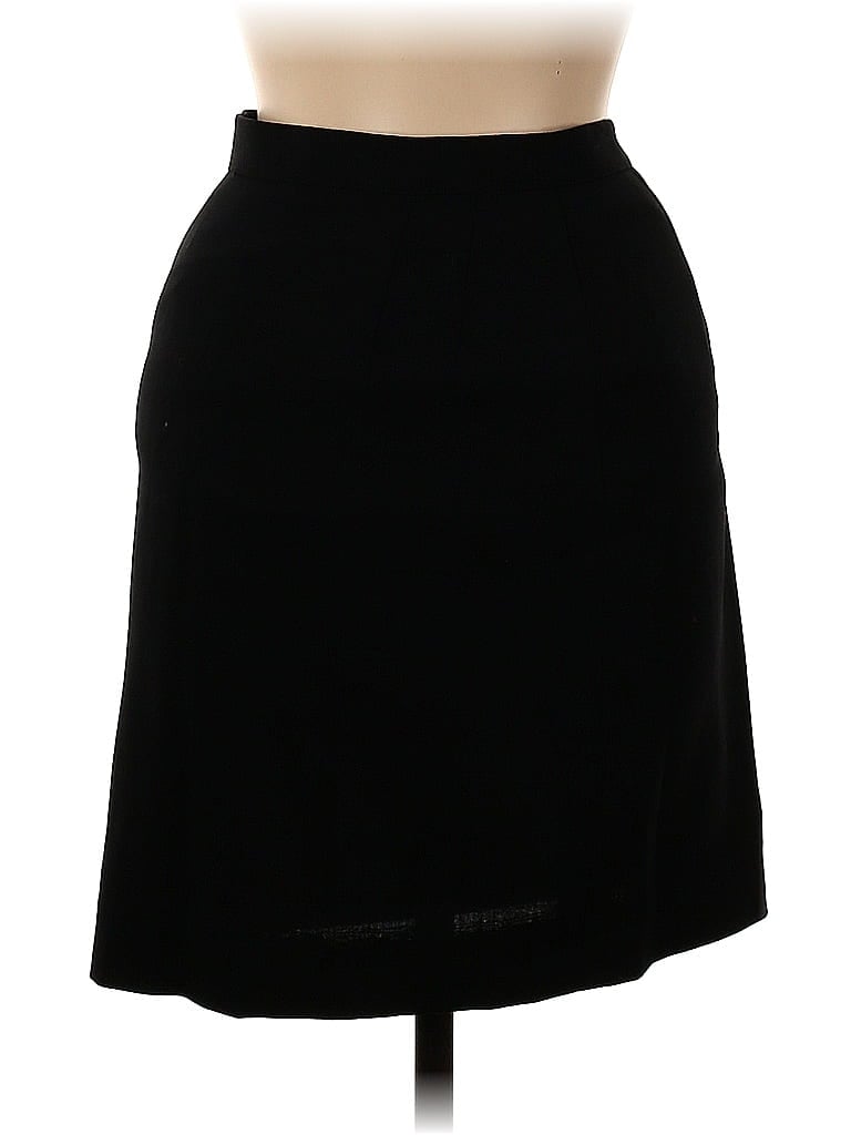 Giorgio Armani 100% Wool Solid Black Wool Skirt Size 6 - photo 1