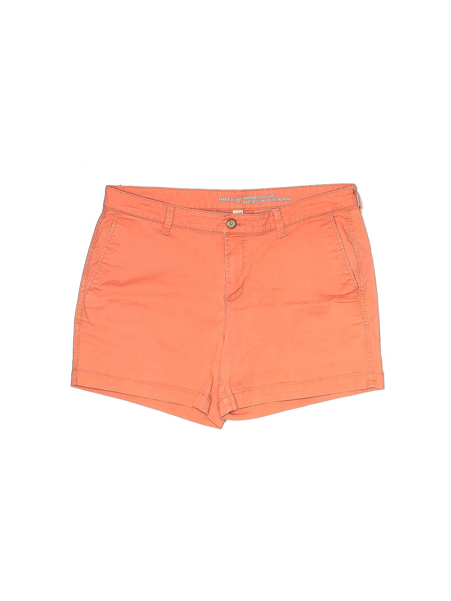 Gap Outlet Solid Orange Khaki Shorts Size 12 62 off ThredUp
