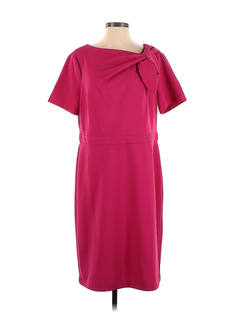 London Times Solid Burgundy Casual Dress Size 14 - photo 1