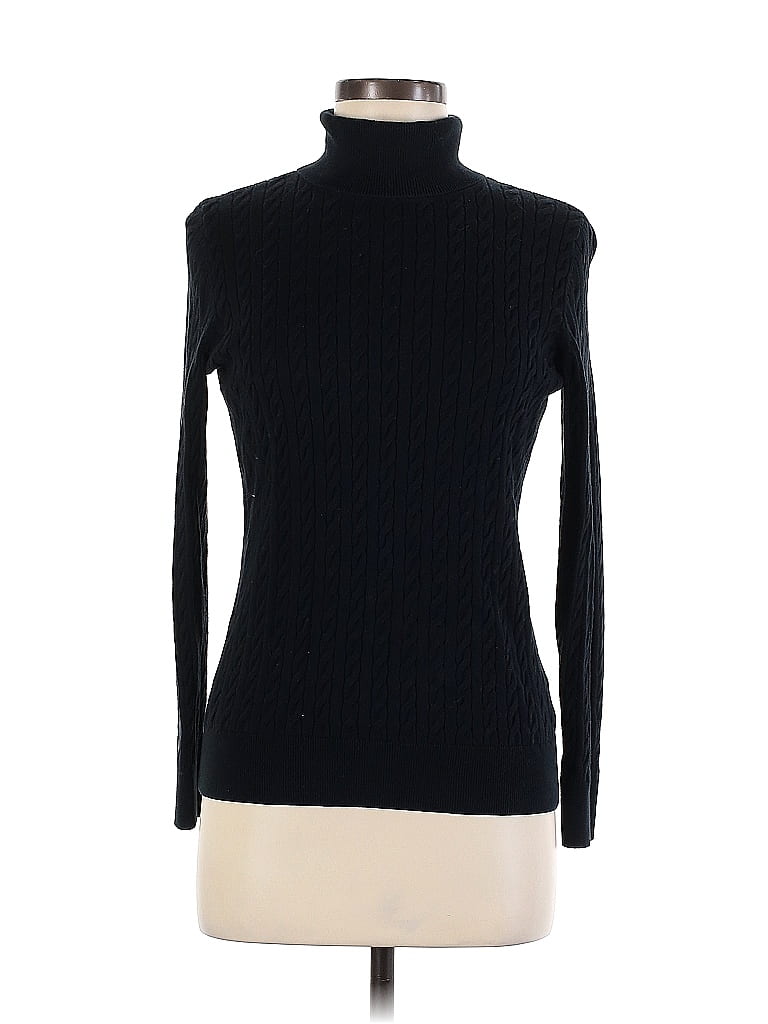 Talbots 100% Cotton Black Turtleneck Sweater Size M (Petite) - photo 1